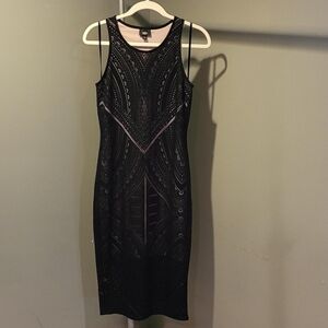 Black Sheer Midi Dress